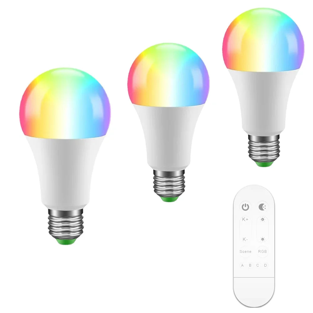 Ampolleta WiFi Smart E27 LED  RGB  15W Smart Life APP Voice Remote Control With Alexa Google Home