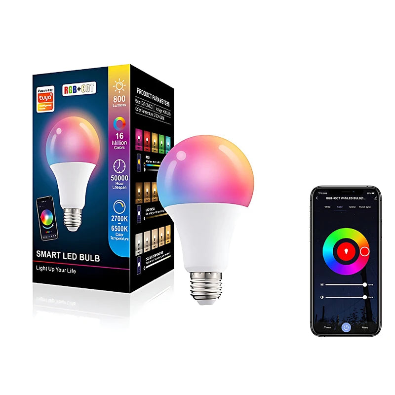 Ampolleta Smart  RGB E26 Wifi Bluetooth Led  Smart con Alexa Google Home Homekit Smart