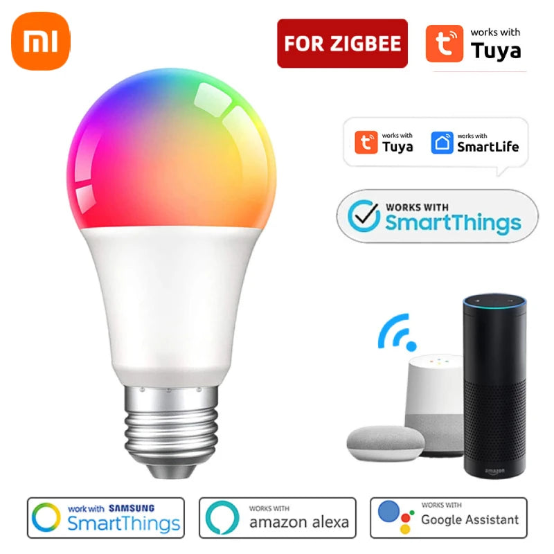 Ampolleta smart E27 RGB Xiaomi 18/15/12/9W  para Tuya Zigbee Alexa Google Home