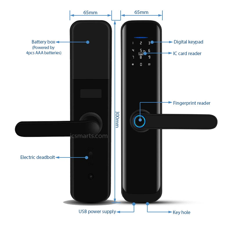 Cerradura anti agua con huella Outdoor Tuya Smart WiFi Cerradura Inteligente -  Keyless Security Fingerprint Digital Lock For Apartments